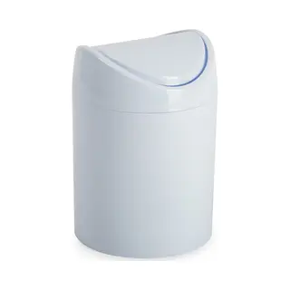 Plasticforte Mini Prullenbakje - Wit - Kunststof - Met Klepdeksel - Keuken Aanrecht/tafel Model - 1, 4L - 12 X 17 Cm