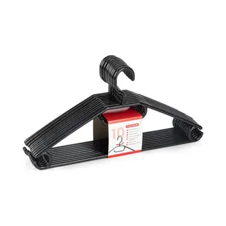 Plasticforte Kledinghangers - 10x - Zwart - Kunststof - 40, 5 Cm - Kledingkast Opruimen - Draaibare Haak