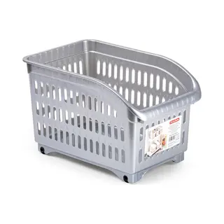 Plasticforte Opberg Trolley Container - Zilver - Op Wieltjes - L30 X B18 X H19 Cm - Kunststof - Opslag Box/bak - 10 Liter