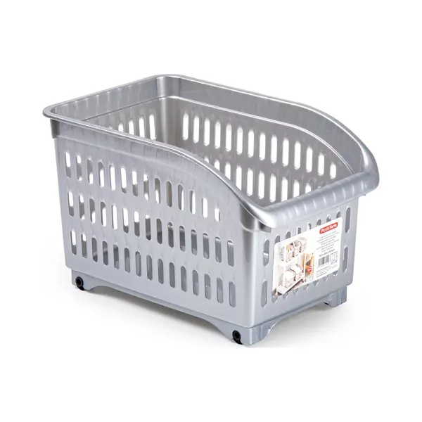 Plasticforte Opberg Trolley Container - Zilver - Op Wieltjes - L30 X B18 X H19 Cm - Kunststof - Opslag Box/bak - 10 Liter thumbnail