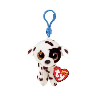 Ty Schlüsselring Beanie Boos Clips-Hund Dalmatiner-Luther-Weiß Und Schwarz-mit Goldenen Augen-Glitzer-Plüsch Mit Glitzernden Großen Augen-12