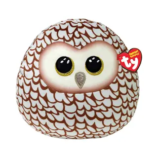 Ty Whoolie Owl Squish A Boo 10 Inches - Squishy Beanies For Kids, Baby Soft Plush Toys - Collectible Cuddly Stuffed Teddy