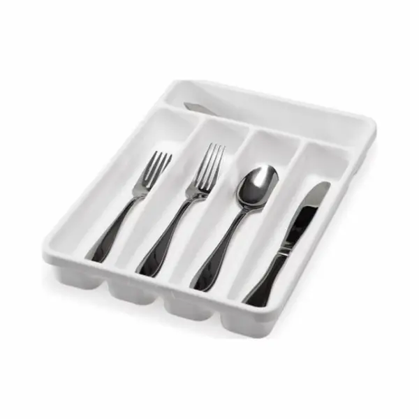 Lade-organizer Voor Besteklade, Bestekhouder En Keukenlade-organizer, Ladeverdelers-organizer Voor Zilverwerk En Bestek Met 5 Grote Sleuven, thumbnail