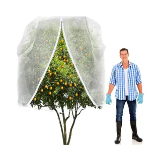 1 Stuk - Groot Fruitboomnet - Fruitboomnet Hoes Met Rits En Trekkoord - 240 X 240 Cm Ultrafijn Gaas - Insecten- En Vogelbarrière Ter - Bescherming