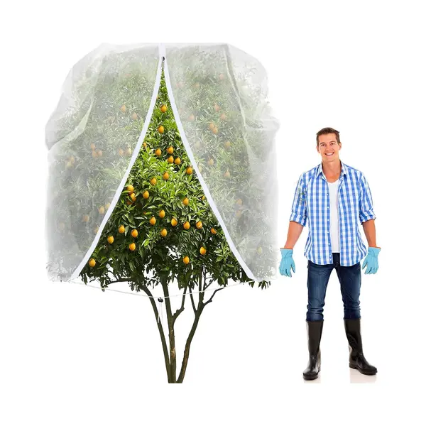 1 Stuk - Groot Fruitboomnet - Fruitboomnet Hoes Met Rits En Trekkoord - 240 X 240 Cm Ultrafijn Gaas - Insecten- En Vogelbarrière Ter - Bescherming thumbnail