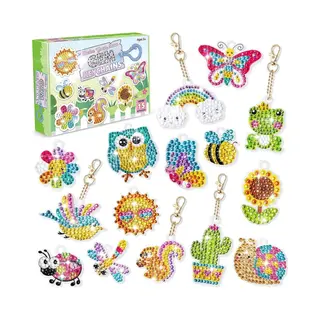Diamond Painting-sets Voor Kinderen - 15 Stuks Diy-diamant Kunst-sleutelhangers - Diamond Painting Sleutelhanger - Ideaal Cadeau - Geschikt Voor