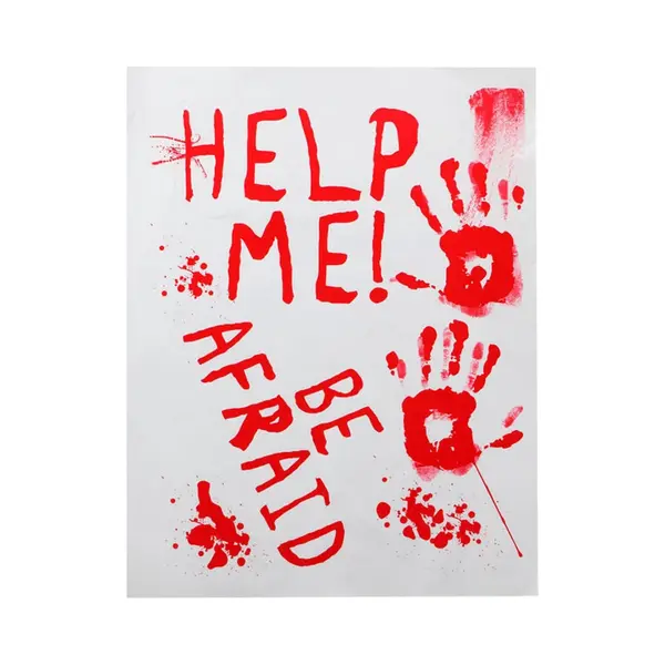Atosa Horror/Halloween Raamsticker - Bloederige Teksten - 42 X 19 Cm - Feestartikelen/versiering thumbnail