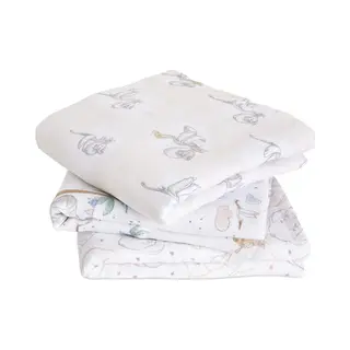 Aden + Anais 100% Cotton Muslin Musy Squares, Multi-use Baby Cloths For Girls & Boys, 70x70cm, Ideal Newborn & Infant Nursing Set, 3 Pack, Disney Baby