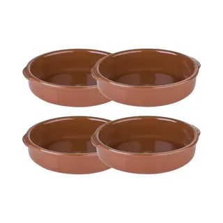 Regas Ovenschalen - Terracotta - 4x Stuks - D20 Cm - Aardewerk - 400 Ml - Tapas Schalen