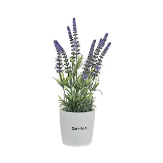 Item International Items Kunstplant/bloem Lavendel - In Bloempot - Paarse Bloemen - 10 X 36 Cm
