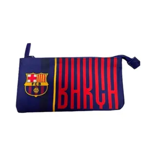 Fcb Barcelona Fc Basic Flat Pencil Case 23 X 12 Cm | Official Design With Club Crest | Compact And Resistant School Case | Ideal For Pencils, Pens And