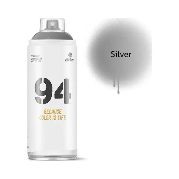 Montana Colors MTN94 Zilveren Spuitverf - 400ml Lage Druk En Matte Afwerking thumbnail