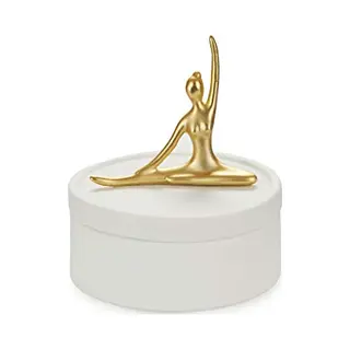 Balvi Schmuckkästchen Ballerina Farbe Weiß Und Mattgold Schmuckkästchen Aus Keramik Mit Deckel Und De