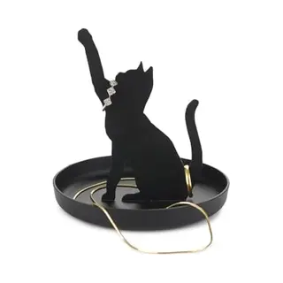 Balvi Ringhalter Feline Farbe Schwarz Schmuckhalter In Form Einer Katzensilhouette Metall