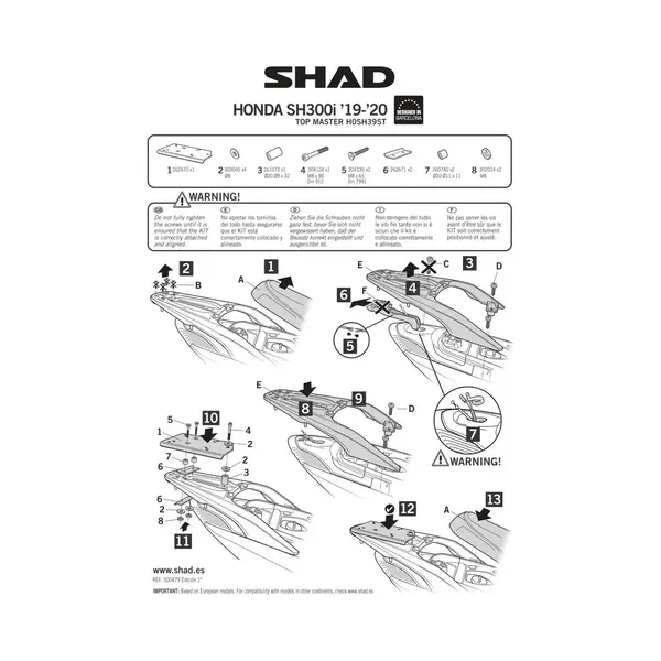 Halter Top Case Scooter Shad Honda SH300 2019-2021 thumbnail