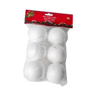 Gerimport Piepschuim Ballen/bollen - 6x Stuks - D6 Cm - Met Lusjes - Diy Hobby/decoratie Balletjes