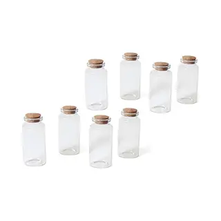 Glazen Flesjes Met Kurk - 8x Stuks - 12 Ml - Transparant - Klein - Hobby Set