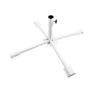 Gerimport Parasolvoet/kruisvoet - Wit - Metaal - 84 X 33 Cm - Stangdiameter 25/38 Mm