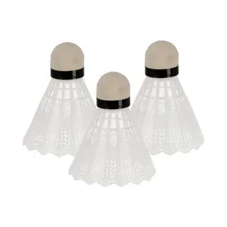 Gerimport Badminton Shuttles Setje - 3x Shuttles - Kunststof - Wit - Badmintonnen