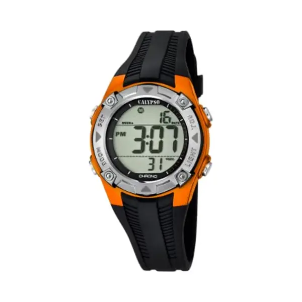 Calypso Kinderuhr Digital - Kautschuk Schwarz - 10 Atm - Datum Kalender Chronograph Doppelzeit Licht Alarm 12/24h - K5685/7 thumbnail