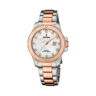 Festina Dameshorloge Analoog Kwarts Met Armband Van Roestvrij Staal F20505/1, Tweekleurig, Middelgroot, Modern, Tweekleurig, Modern