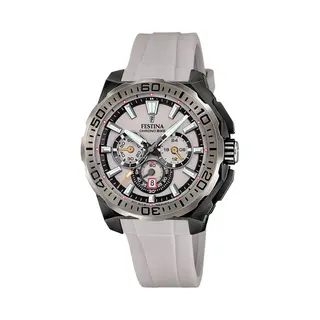 Festina Black Pvd-Plated 2025 Chrono Bike Watch With Rubber Strap F20726/1