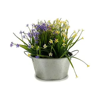 Arte R Plantenpot/bloempot Teil- Zink - Zilver - D20 X H15 Cm