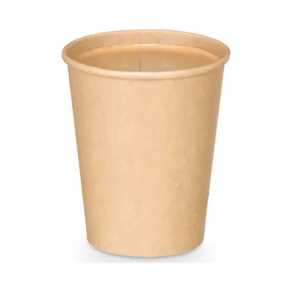 Kinvara Papieren Koffiebeker/drinkbeker - 12x Stuks - 240 Ml - Gerecycled Kraft Papier - Biologisch Afbreekbaar - Wegwerp Bekers thumbnail