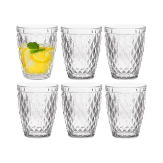 Vivalto Drinkglazen/waterglazen Diamonds - Tumblers - Glas - Set 6x Stuks - 250 Ml