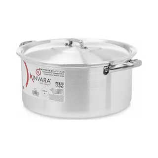 Kinvara Grote Kookpan/Soeppan Met Deksel - Aluminium - 8 Liter - Oven/gas - D30 X H16 Cm - Sauspan - Extra Groot