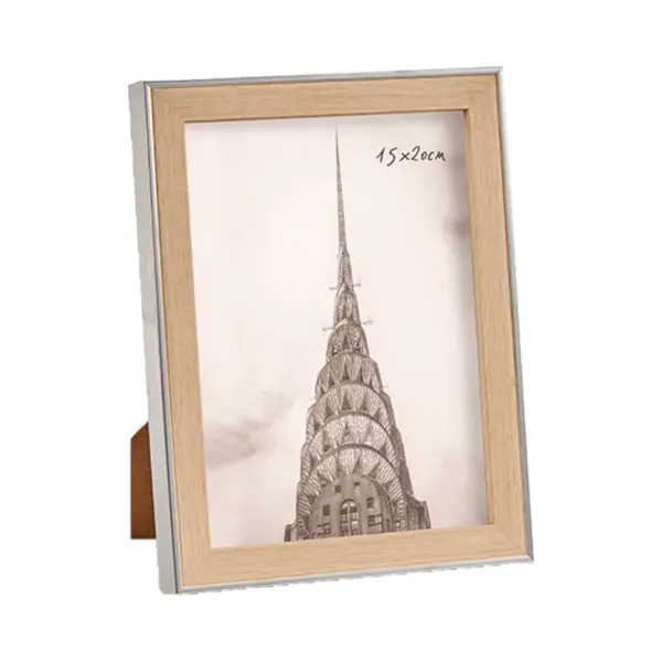 Arte R Fotolijstje - Zilverkleurig Met Hout - Voor Foto Van 15 X 20 Cm - Fotolijst thumbnail