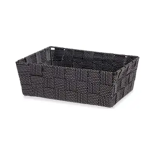 Kipit Kast/badkamer Opbergmandjes - Zwart - 24 X 20 X 8 Cm - 10 Liter - Opbergmandjes