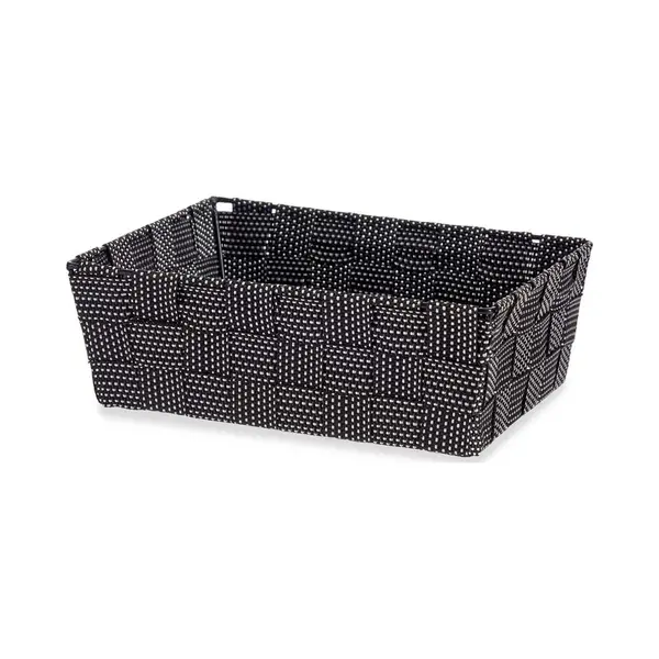 Kipit Kast/badkamer Opbergmandjes - Zwart - 24 X 20 X 8 Cm - 10 Liter - Opbergmandjes thumbnail