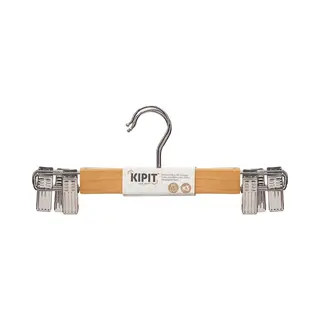 Kipit - Broeken/rokken Kledinghangers - Set 3x Stuks - Lichtbruin - 28 Cm - Kledingkast Hangers/kleerhangers/broekhangers
