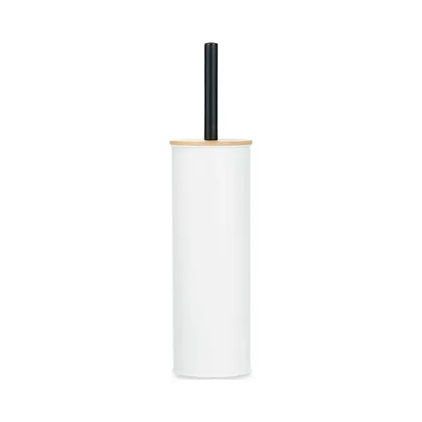 Berilo Alicante Toiletborstel In Houder / Wc-borstel - Rvs Metaal Met Bamboe - Wit - 38 Cm thumbnail