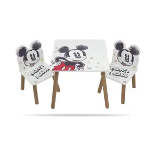Nixy Children Mickey Mouse Classic Wooden Table And 2 Chairs Set