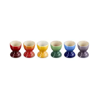 Le Creuset Steingut-Regenbogenset Mit 6 Eierbechern