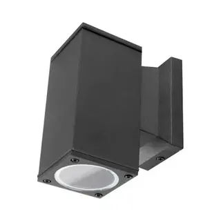 LedLoket Led Wandlamp | Vierkant | GU10 Fitting | Zwart | IP65 | Dimbaar