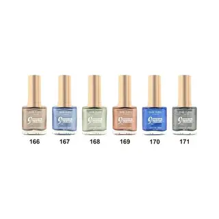 Easy Paris Cosmetics - Set Met 6 Flesjes Metallic Nagellak - Licht Goud - Licht Blauw - Licht Groen - Goud - Blauw - Zilver Grijs - Inhoud Per Flesje