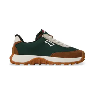 Camperunisex Voor Kinderen. K800548-025 Drift Trail Lederen Schoenen Groen (32), Stof, Plat, 1 Tot 3 Cm, Veters, Casual, Kinderkleding