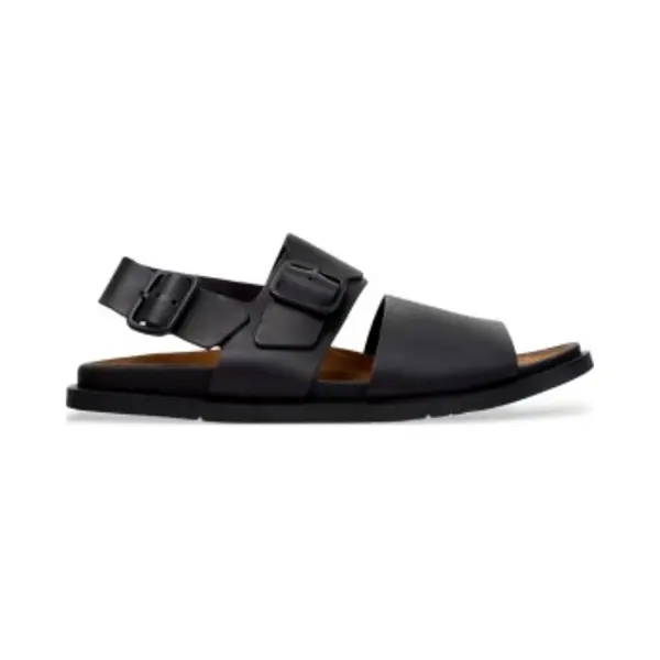 Campervoor Mannen. K101092-001 Leren Sandalen Lluc Sandaal Zwart (40), Leer, Plat, Gesp, Casual thumbnail