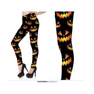 Fiestas Guirca - Legging Halloween Pompoenen - L - Carnavalskleding - Carnaval - Carnavalskleding 2026 - Carnaval Kostuum