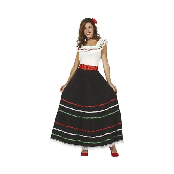 Fiestas Guirca Mexicaanse Senorita Dona Maribella In Zwart Wit Vrouw Kostuum thumbnail