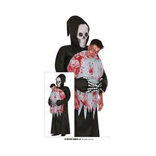 Fiestas Guirca Carry Me To The Grave Inflatable Men Fancy Dress Costume - Grim Reaper Carrying A Dead Costume - Mens Halloween Costumes Adult Size L