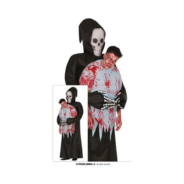 Fiestas Guirca Carry Me To The Grave Inflatable Men Fancy Dress Costume - Grim Reaper Carrying A Dead Costume - Mens Halloween Costumes Adult Size L thumbnail