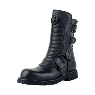 New Rock Crust Black Boots Black