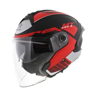 Mt Jet Cosmo Sv Helm Cruiser Mat Zwart Rood M - Motor, Scooter En Motorscooter Helm