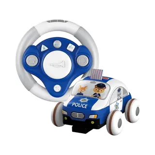 Eurekakids Rc Politieauto - My First Afstandsbestuurbare Auto - Soft Touch Chassis - Met Stuurwiel En Eenvoudige Bediening
