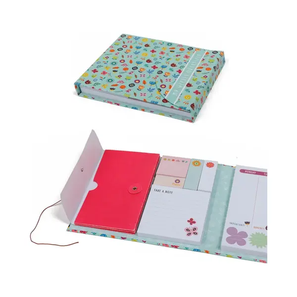 Eurekakids Agenda Flowers - Planner Met Notitieblok En Plaknotities - Stevige Organizer thumbnail
