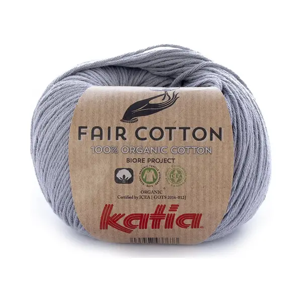 Katia Fair Cotton Fb. 26 - Mittelgrau, Baumwollgarn, Organische Baumwolle, Biobaumwolle Zum Stricken Und Häkeln thumbnail